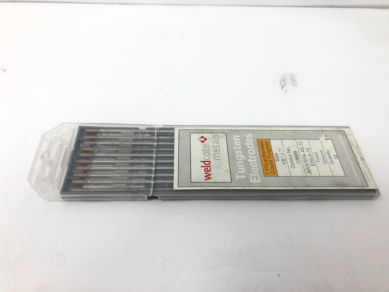 Weldcote Metals C4669 1/8″ X 7″ 1.5% Lanthanated Tungsten Electrode Ground (10)