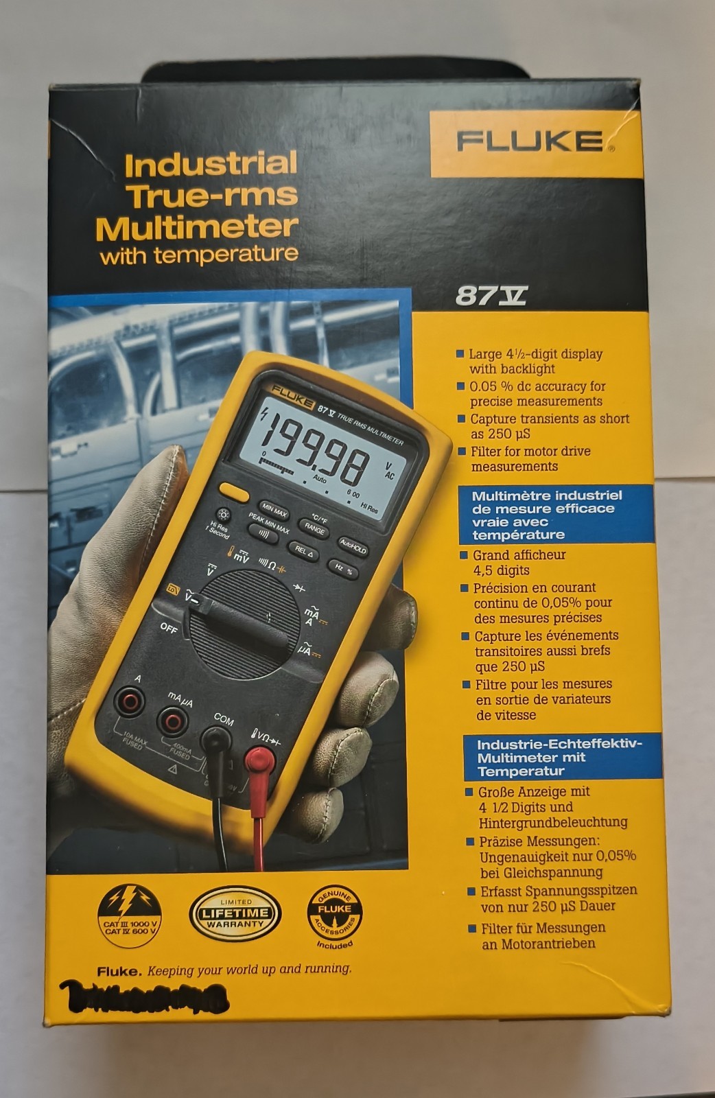 New Fluke 87V * Industrial True RMS Heavy Duty Multimeter With Temperature