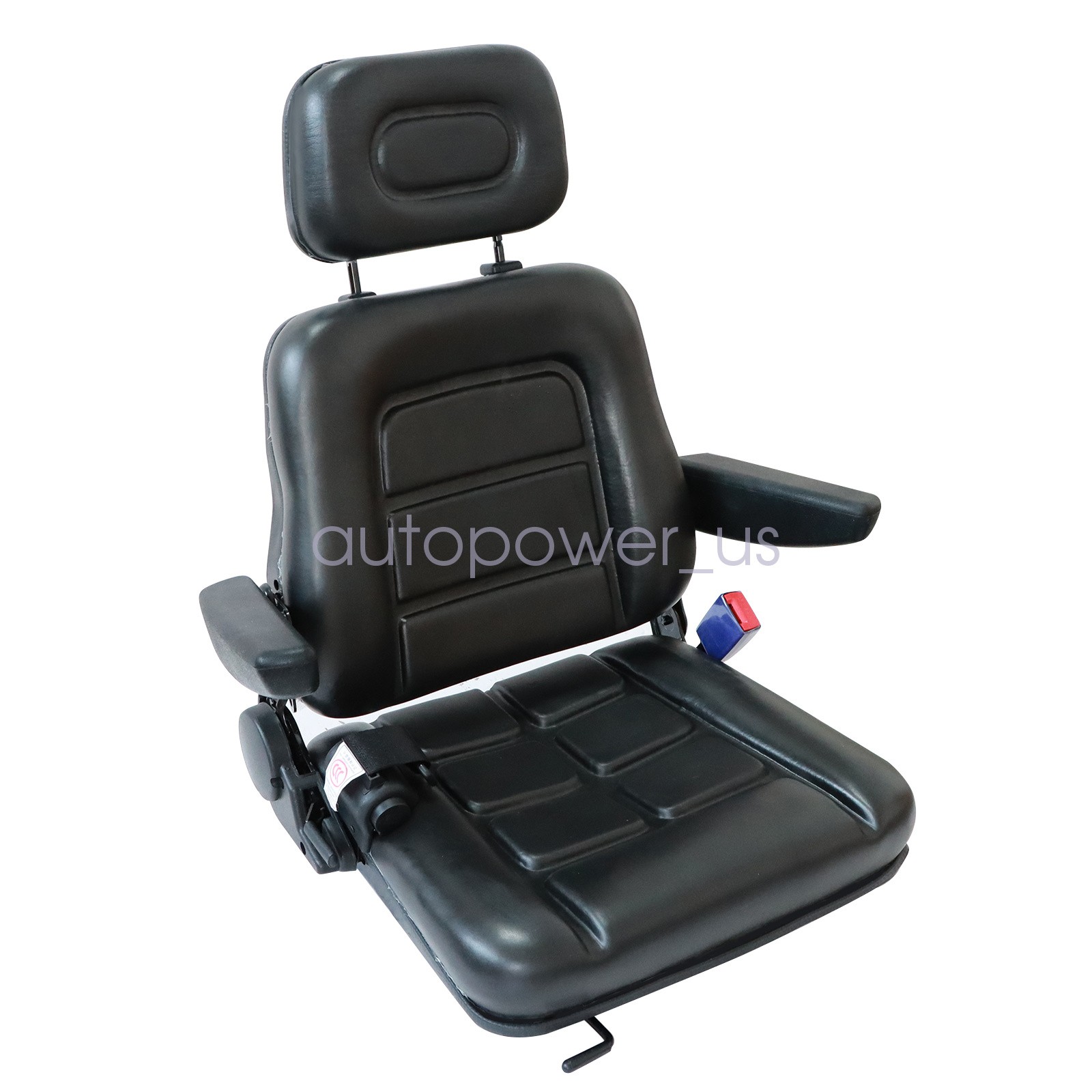Universal Forklift Tractor Excavator Seat With Headrest & Safety Belt & Armrest
