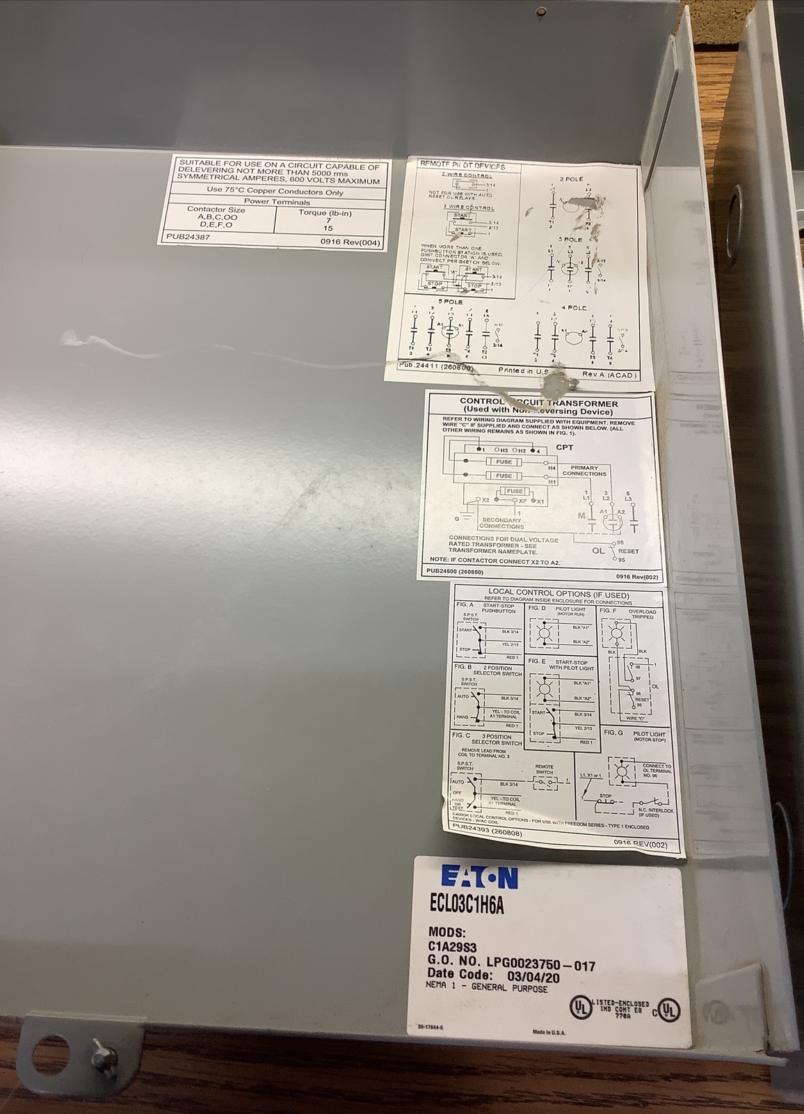 Eaton ECL03C1H6A Lighting Contactors-Lighting Electrically Held