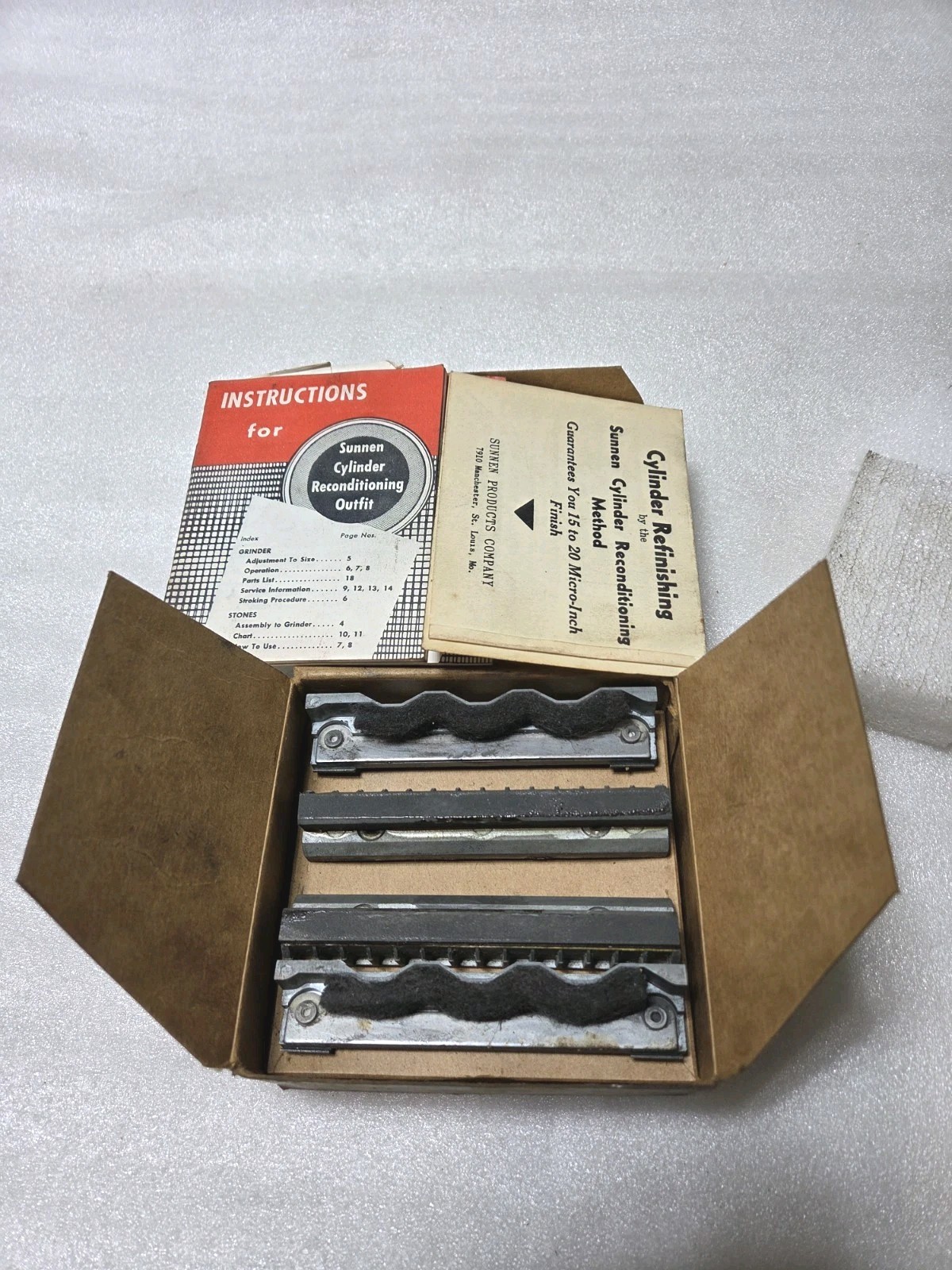 SUNNEN AN-506 Honing Stone Set For Cast Iron, 280 Grit, 4.7″ -15.0″ range NOS