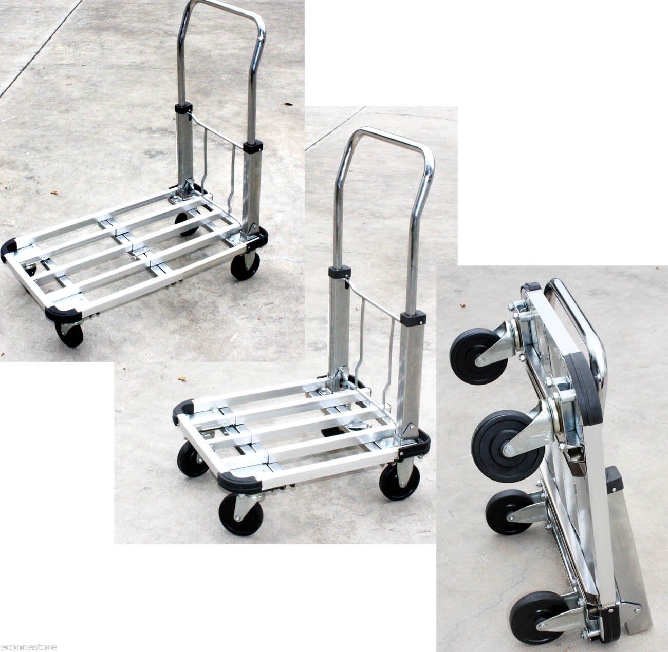 EXTENDABLE COLLAPSIBLE ALUMINUM PLATFORM HAND CART TRUCK DOLLY STURDY 220LBS
