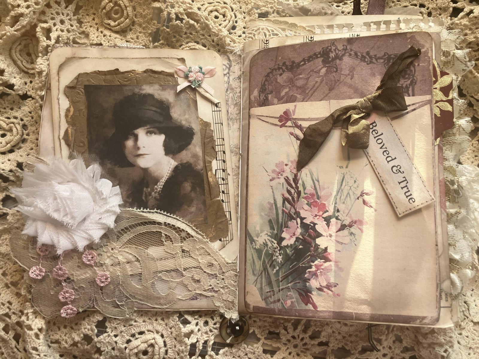 VINTAGE STYLE HAND MADE JUNK JOURNAL (Tranquil Moments) see video