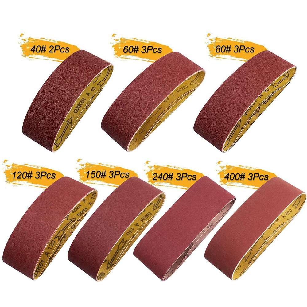 20PCS Belt Sander Sandpaper 3×21 Sanding Belts 40 60 80 120 150 240 400 Grit US