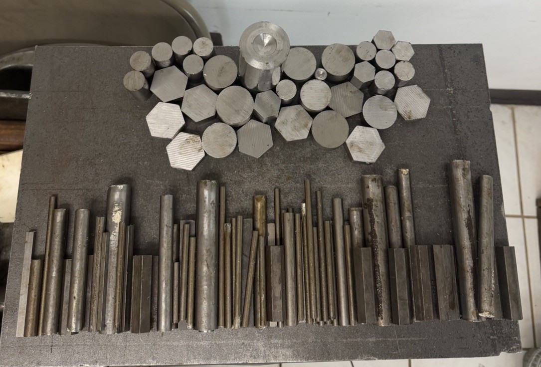 12L14 Steel Short Bar Lot – Round,Hex,Square – 102 PCS – 26.45 LBS – CNC Machine