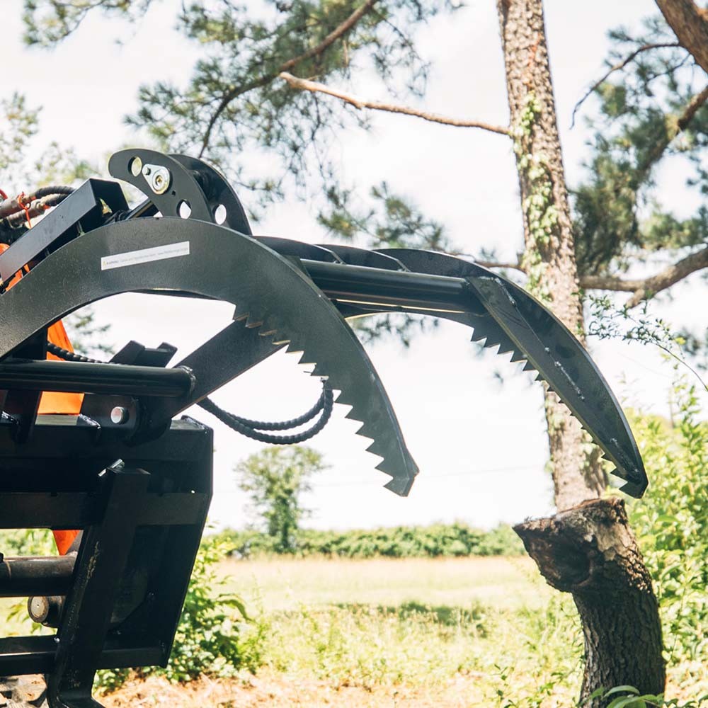 Titan Attachments Hydraulic Skid Steer Pallet Fork Grapple Attachment V2