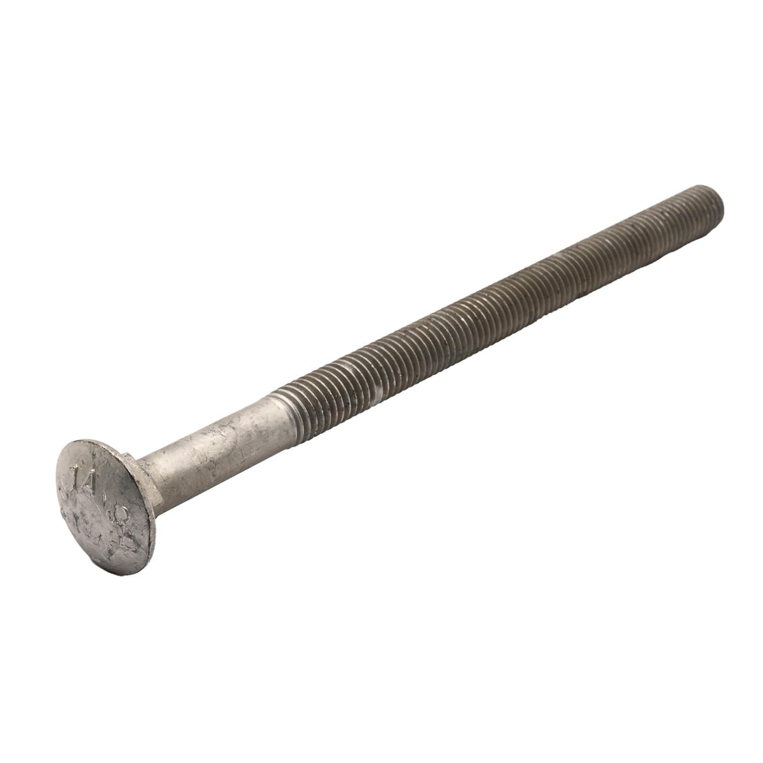 3/8″-16 x 9″ Hot Dipped Galvanized Carriage Bolt, Grade A, 6″ of Thread, Qty 25