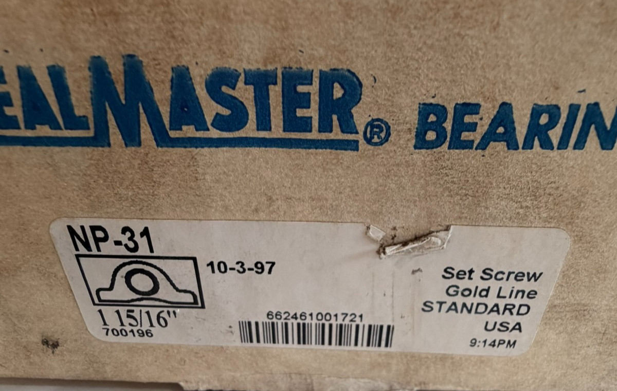 NEW SEALMASTER NP-31 PILLOW BLOCK BEARING 1-15/16″ 700196