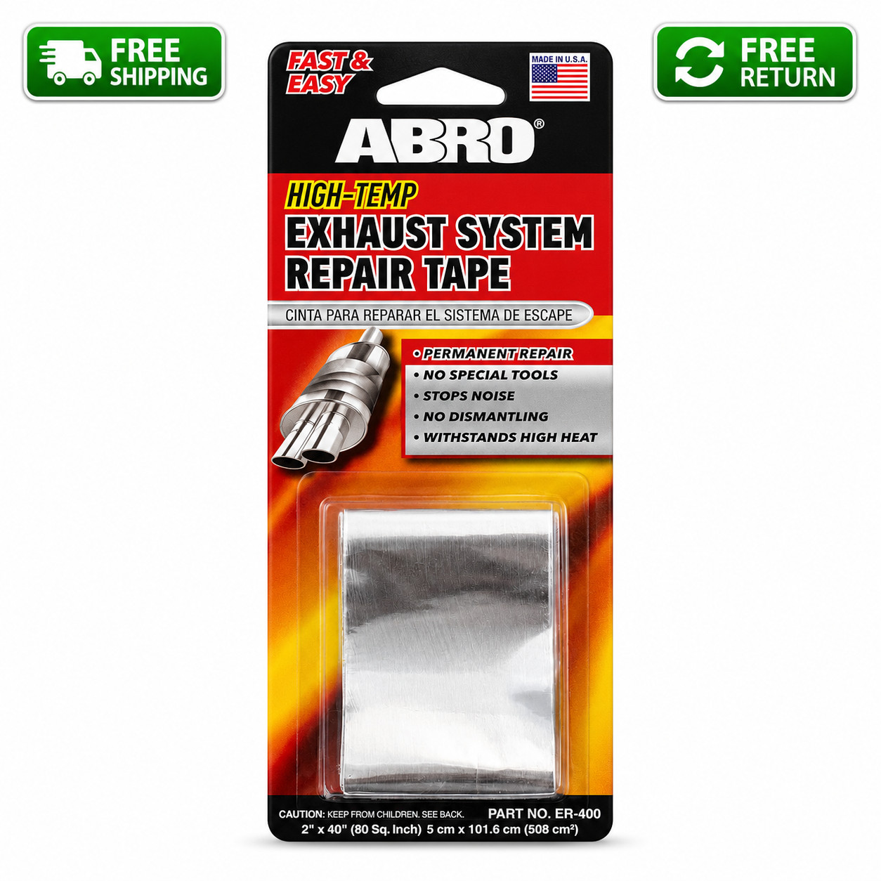 Exhaust Tape: Muffler Repair Kit High Temp Aluminum Bonding Agent Exhaust Leak ✅