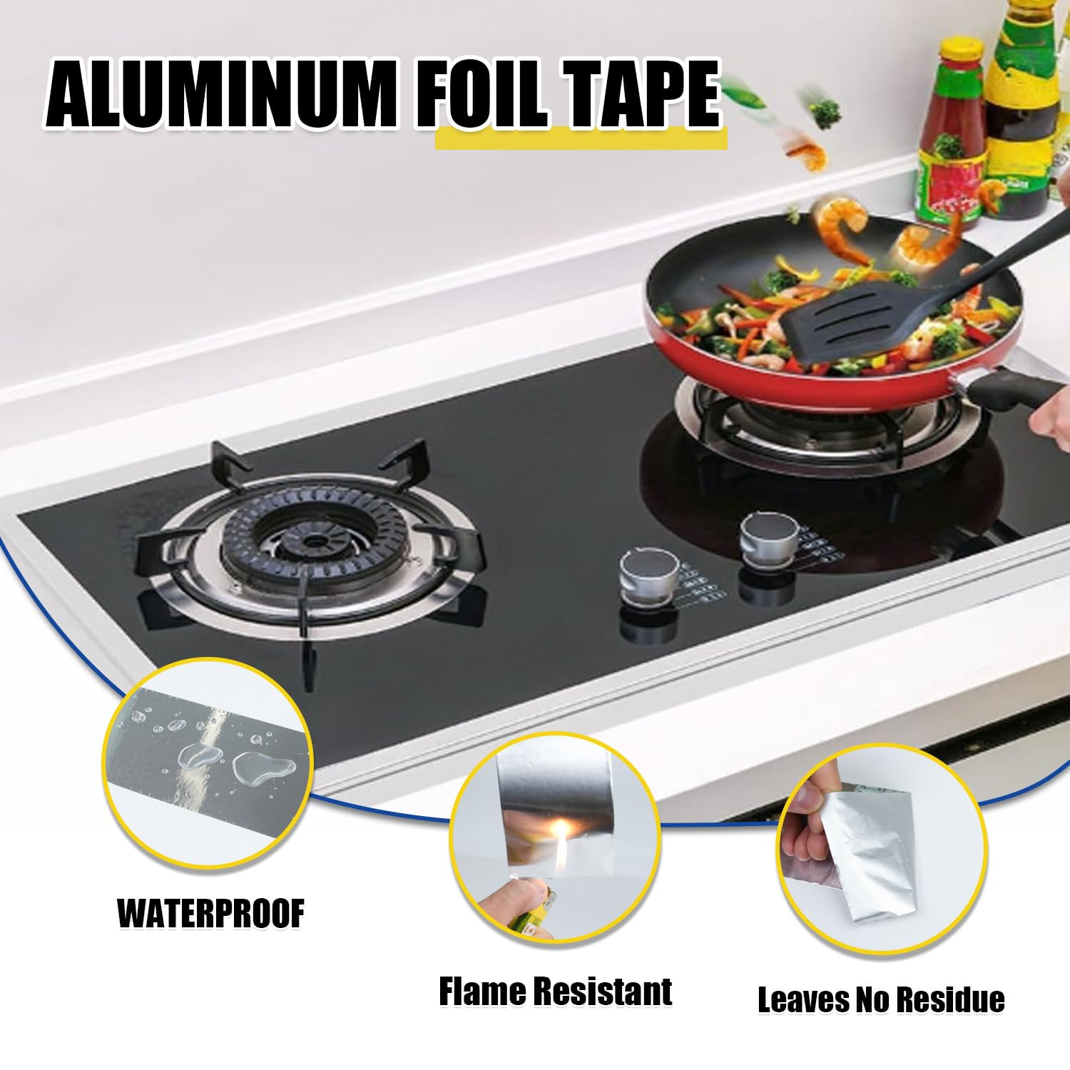 Aluminum Foil Tape 6 Inch X 60Ft (20 Yards) Heavy Duty HVAC Duct Tape for Ductwo
