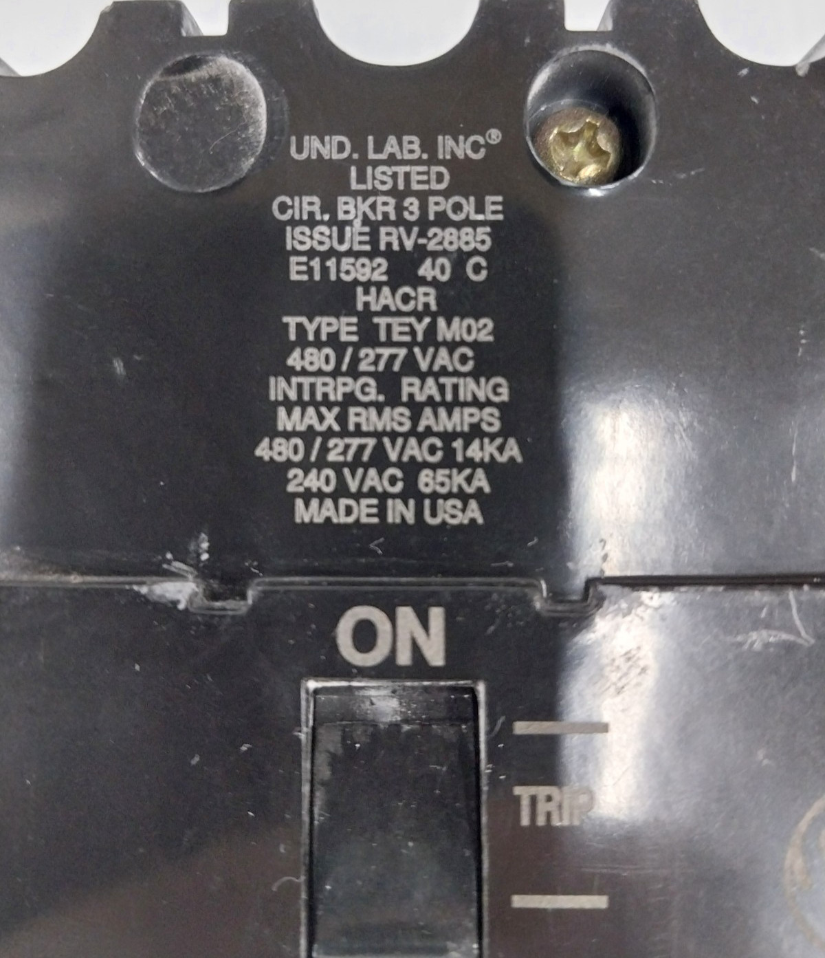 GE 60 Amp Bolt-On Circuit Breaker 480/277 VAC 3 Pole TEY360