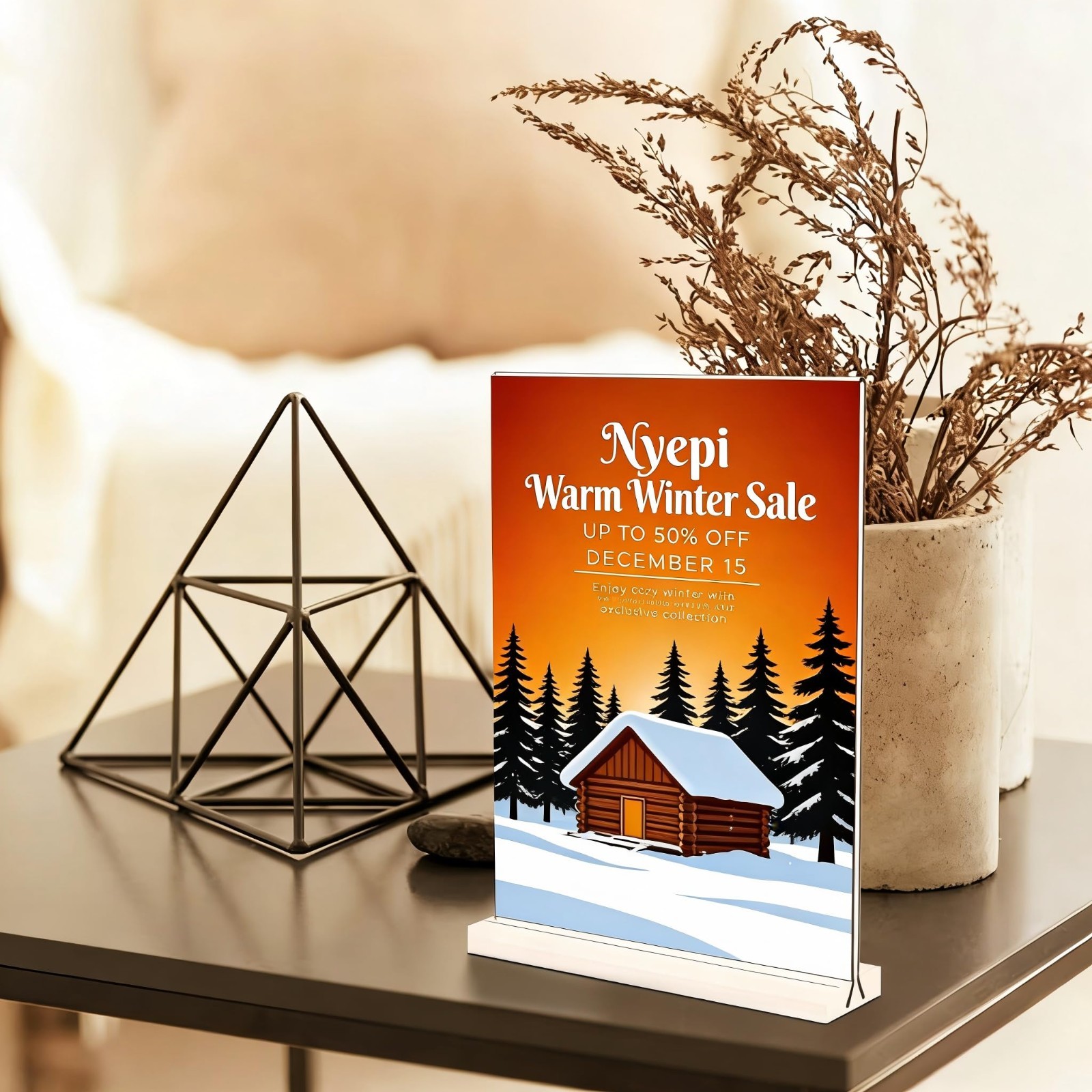 8.5×11 Acrylic Sign Holder 6 Pack – Double-Sided Table Top Display for Office, R