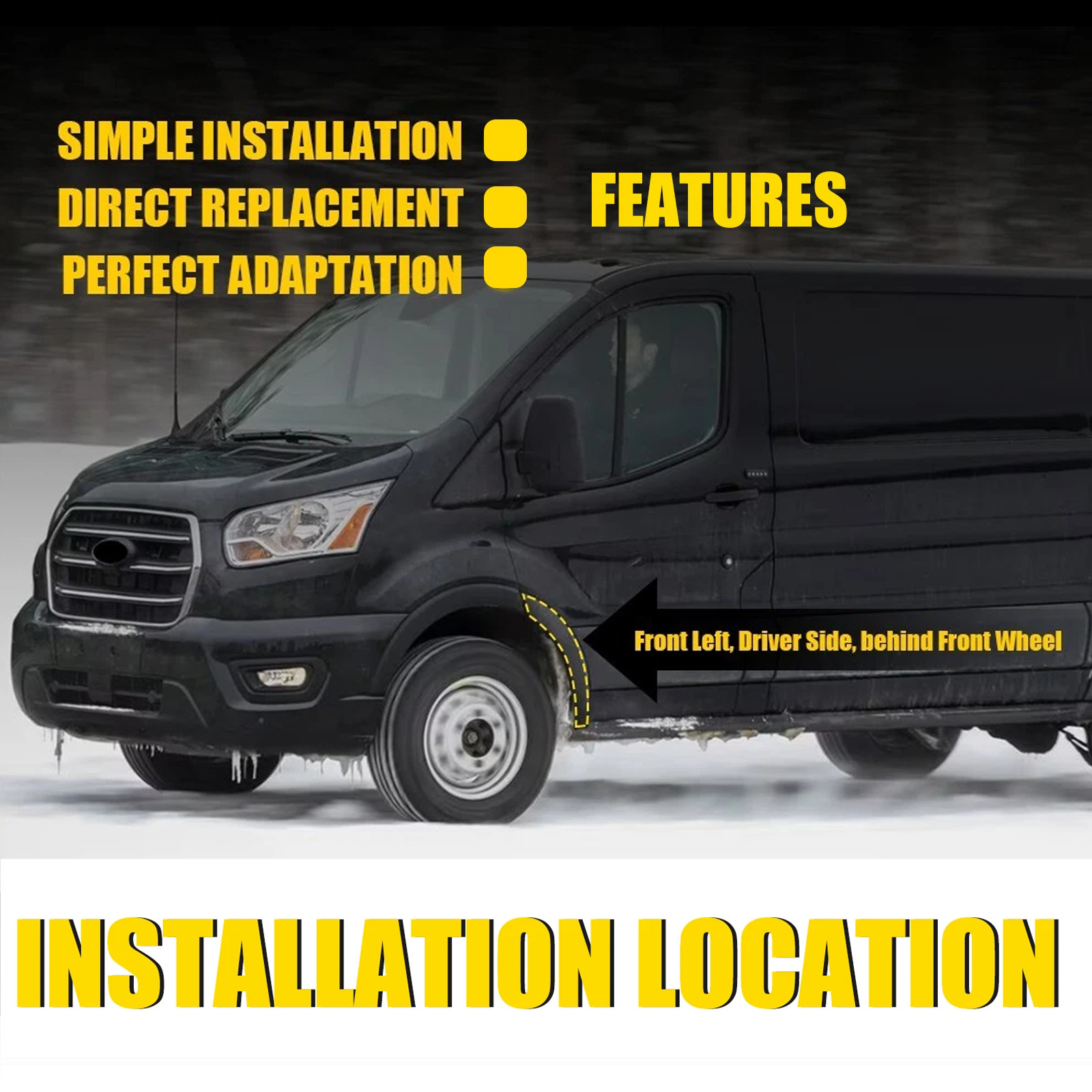 FOR FORD TRANSIT 2015-2024 2022 LEFT DRIVER SIDE DOOR FENDER FLARE MOLDING TRIM