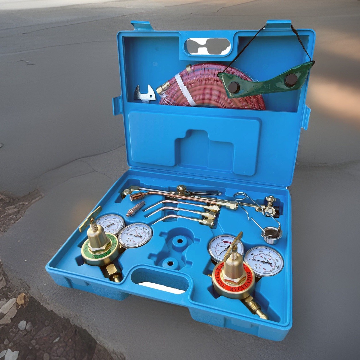 HD Oxygen Acetylene Welding Cutting Outfit Torch Set Victor Type w/Gauges & Hose