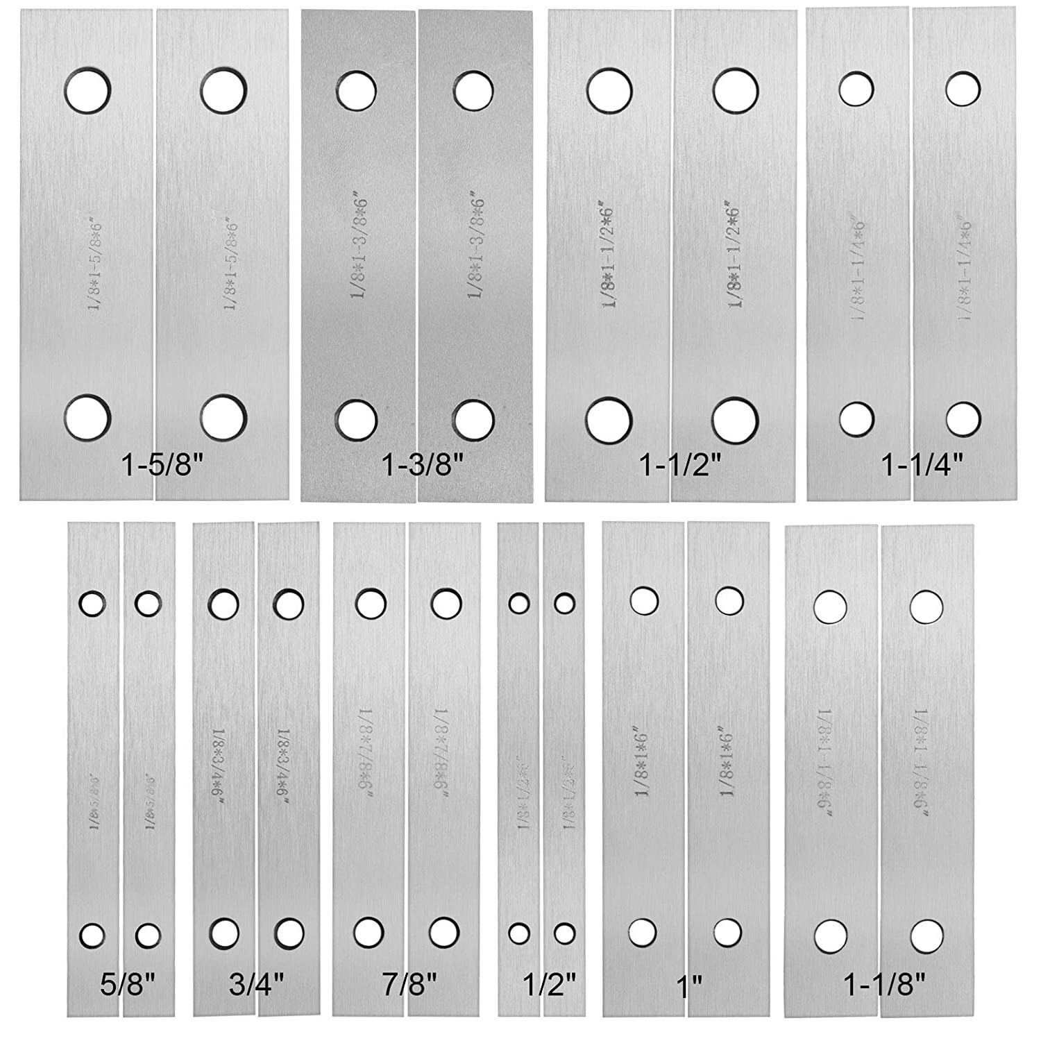 20PCS 10 Pair 1/8″ thick Steel Parallel Kit Set Precision 0.0002″ Suit Milling
