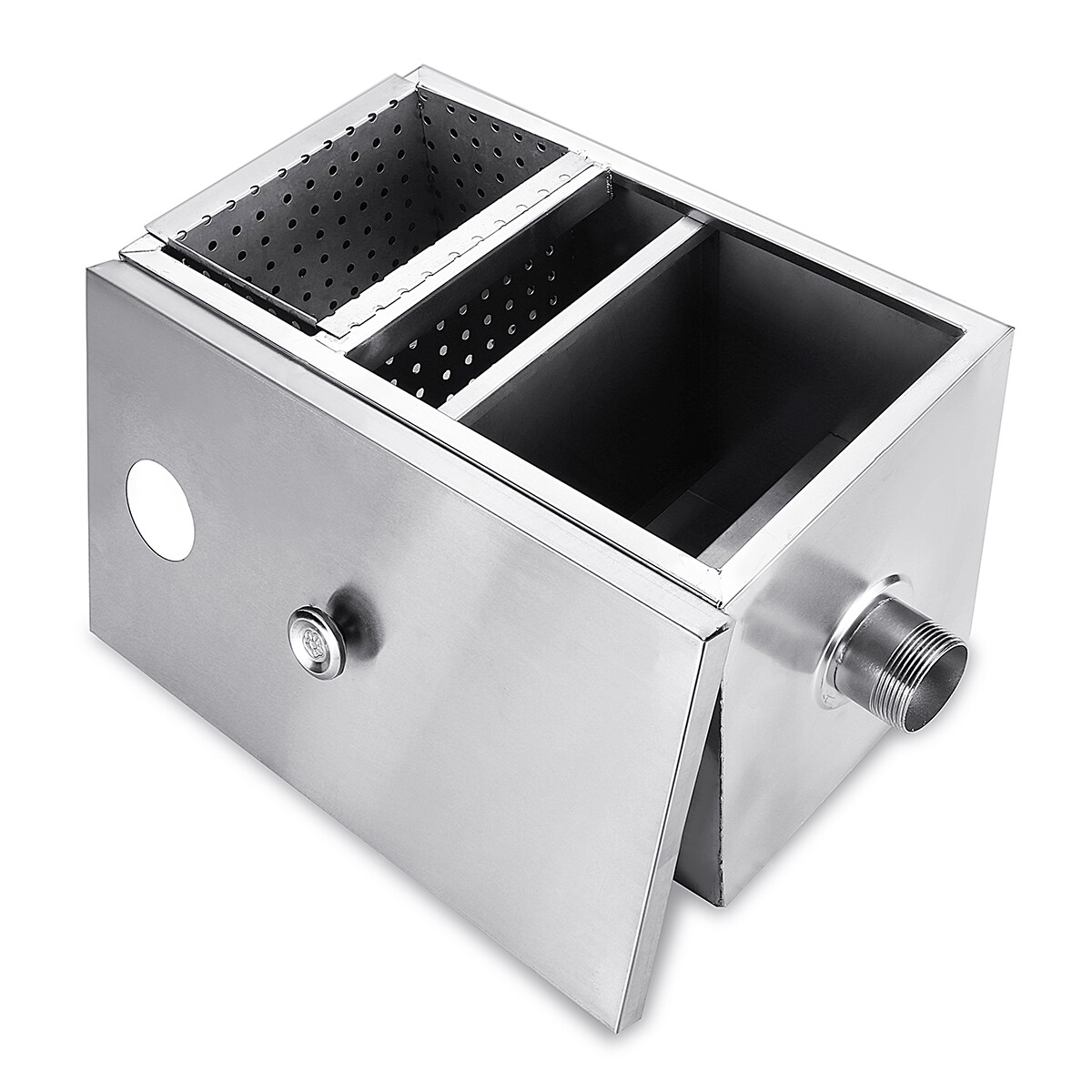 8LB 5GPM Stainless Steel Commercial Restaurant Kitchen Grease Trap Interceptor