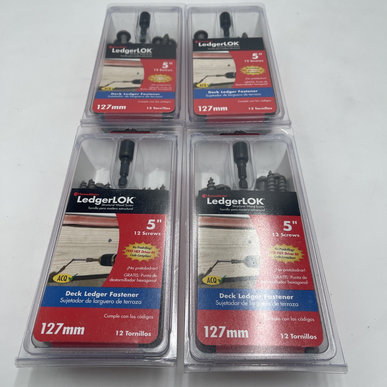 FastenMaster FMLL005-12 LedgerLOK Deck Ledger Fastener 5” 4bx-12 Screws 48 Total