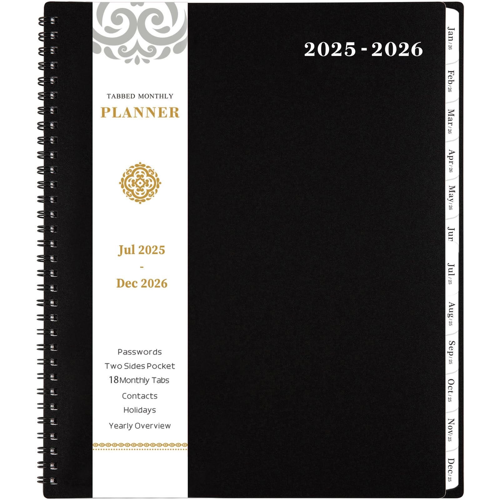 2025 Monthly Planner/Calendar – 12 Months with Tabs, Unknown_binding