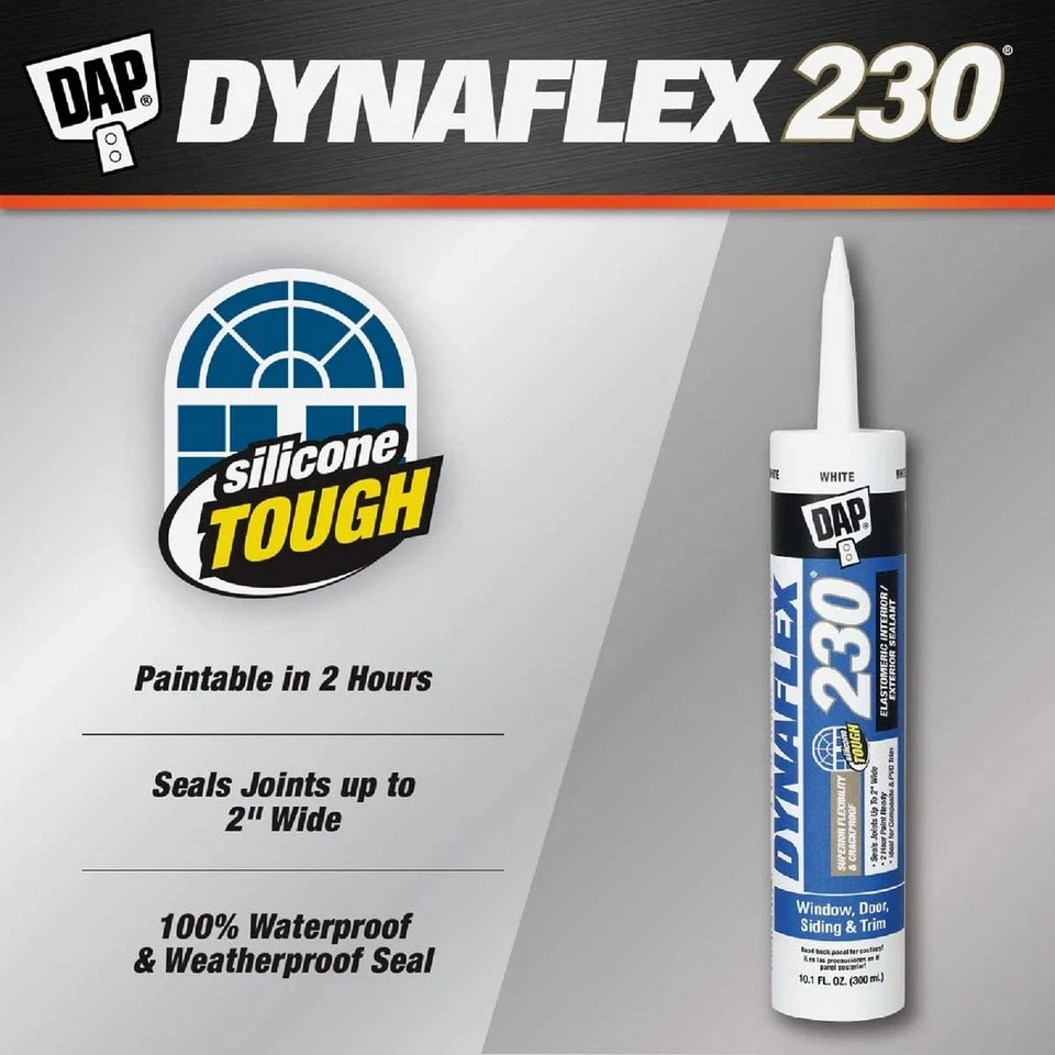 12 Pack Dap 18300 DYNAFLEX 230 Premium Indoor/Outdoor Sealant – White 10.1-oz…