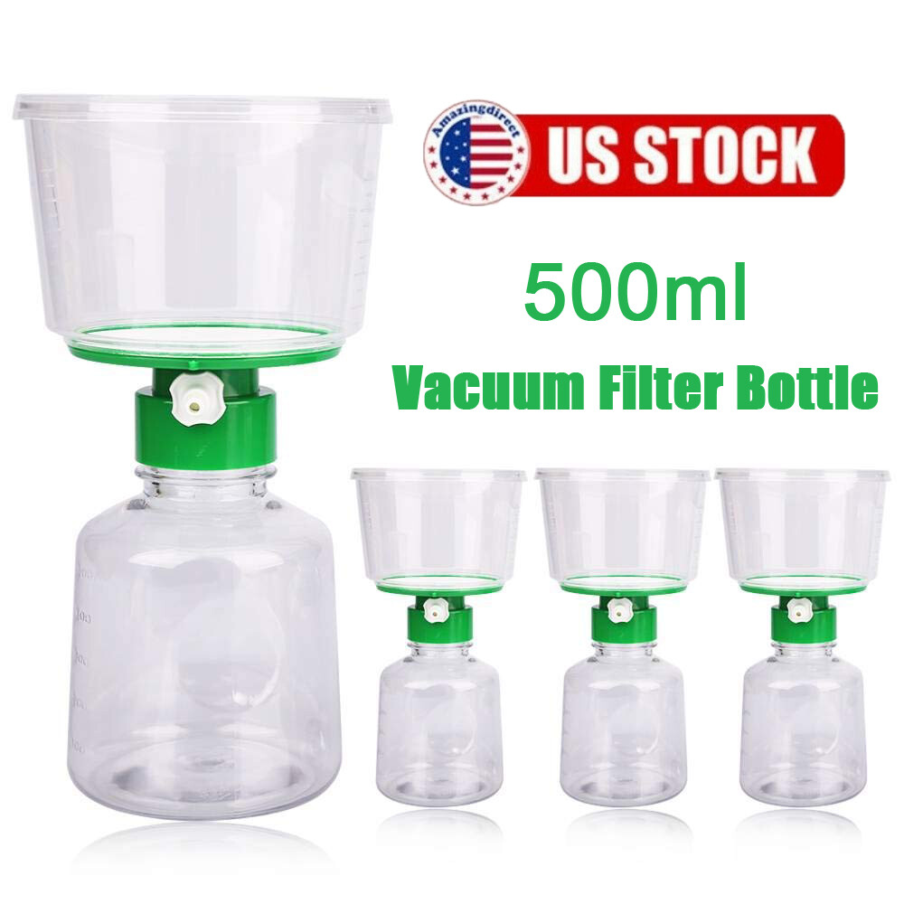 4Pack Lab 500ml Sterile Vacuum Filter Bottle Top 0.22um PES Membrane Hydrophilic