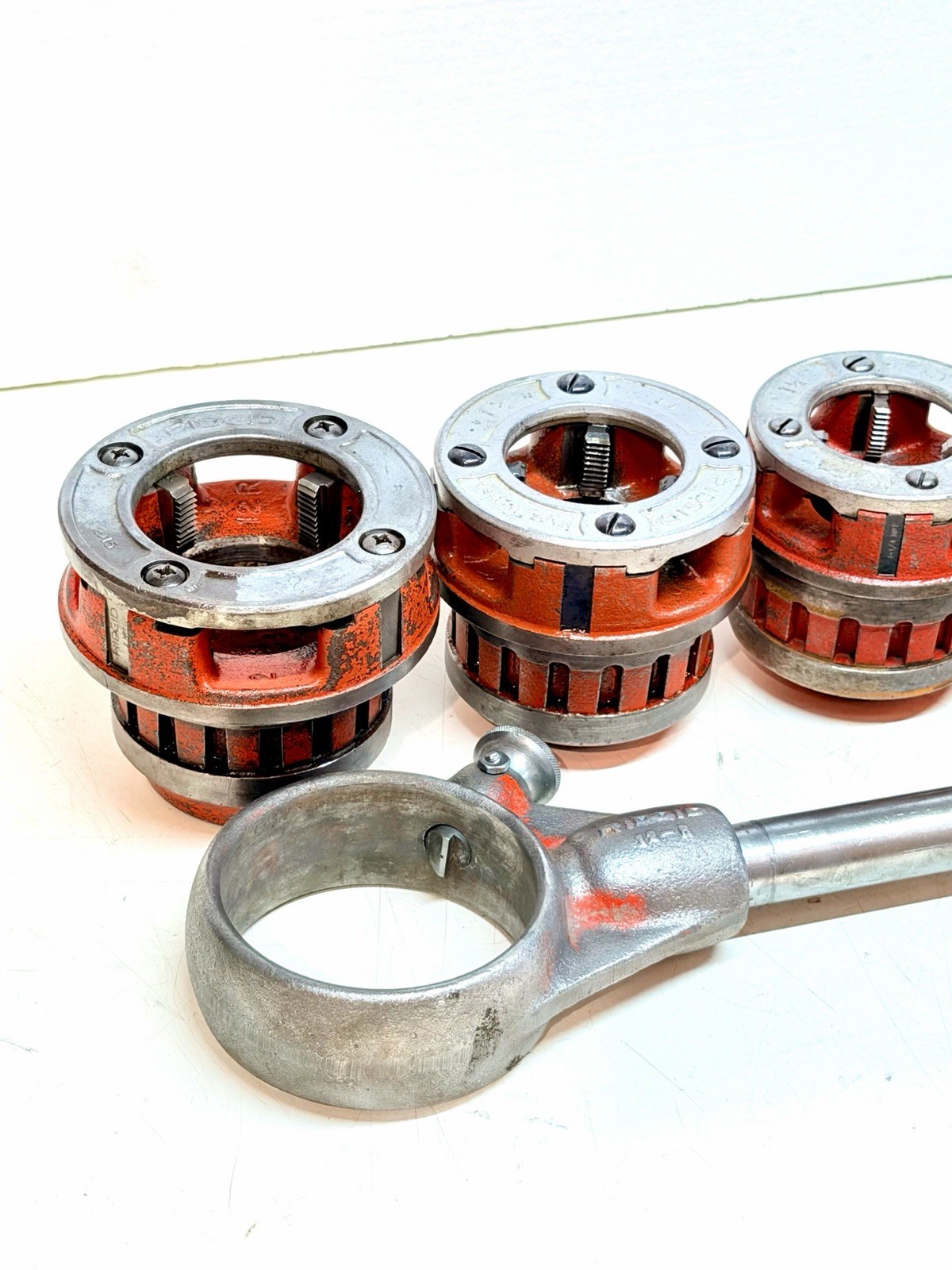 Ridgid 12-R Pipe Threader Die Head Set & Ratchet Head 12R 1/2″ – 2″ Dies #BG5