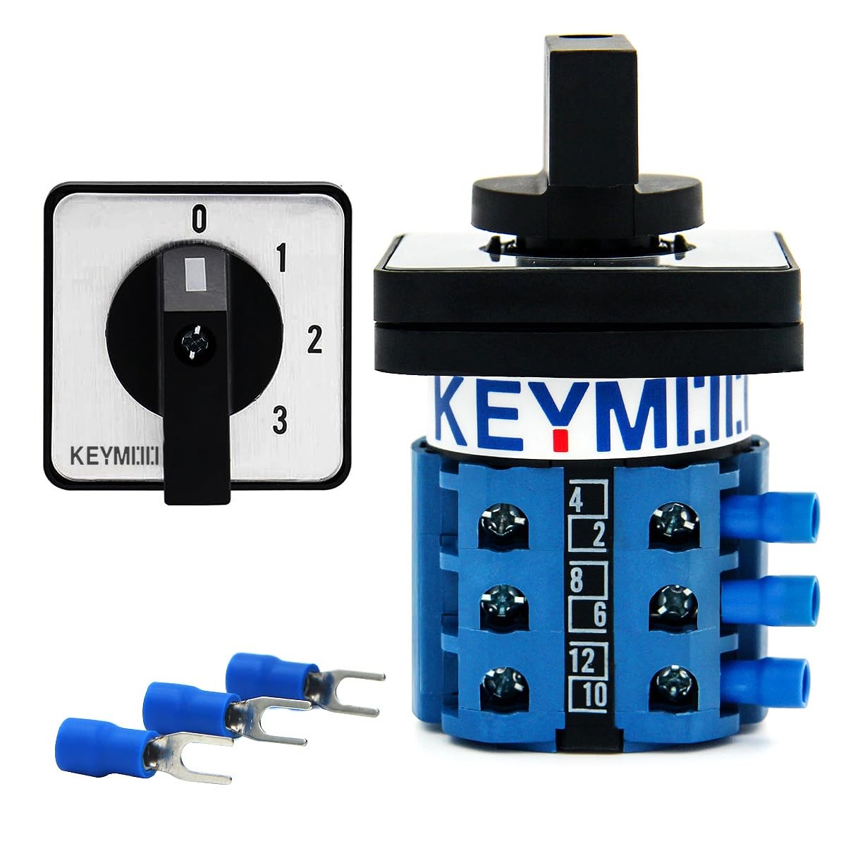 20A Rotary Changeover Switch 660V 4 Position 3 Phase 12 Terminals,3Way 2NO 2N…