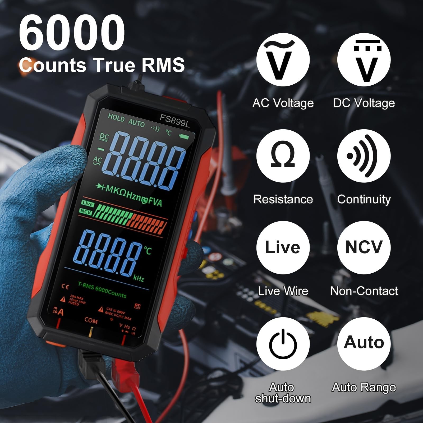 Digital Multimeter, FS899L Multimeter,USB Rechargeable Digital Multimeter Tester