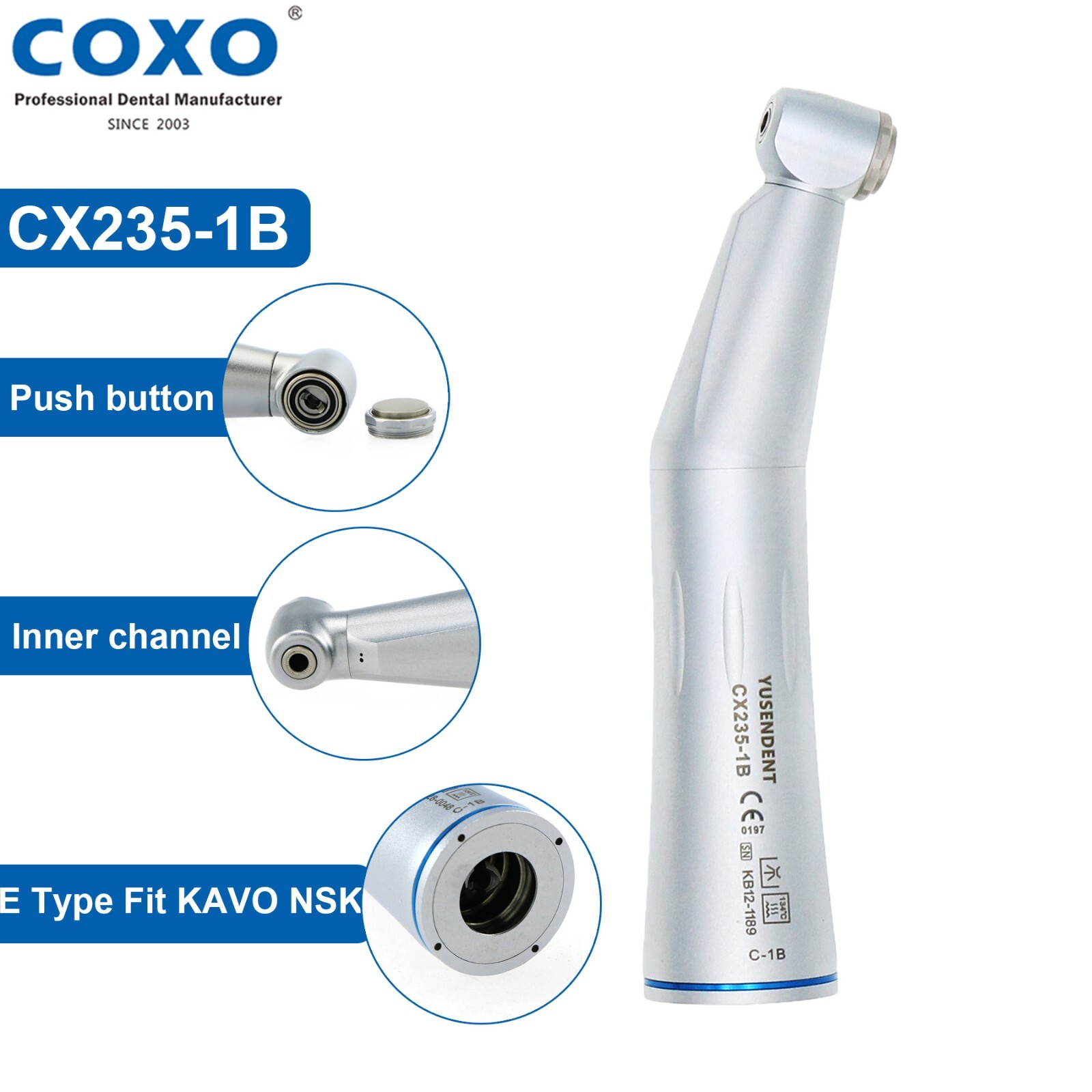 COXO Dental CX235 LED/Fiber/Surgical/Contra Angle Low Speed Handpiece NSK/KaVo