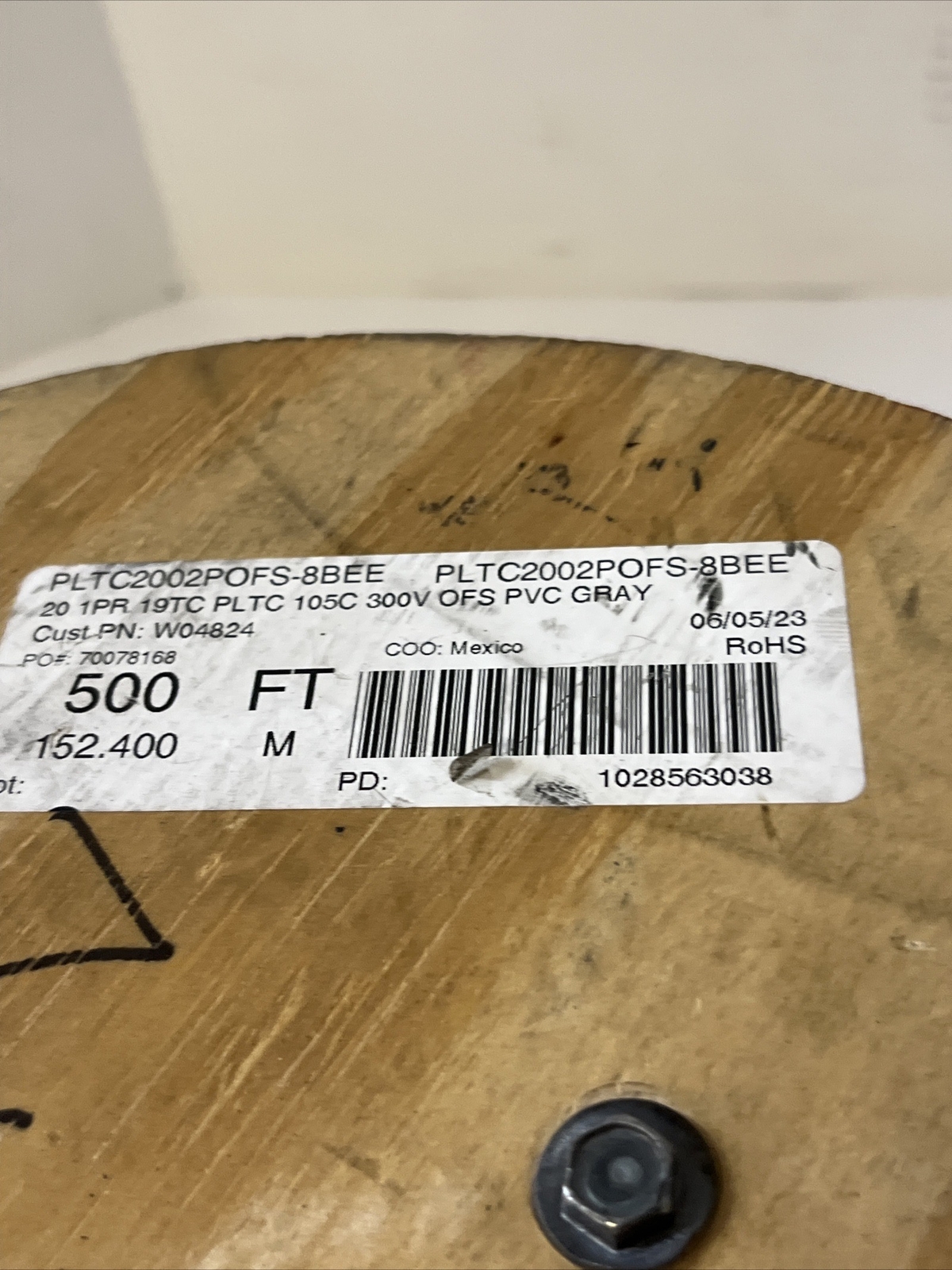 PLTC2002POFS-8BEE 300V OFS PVC GRAY