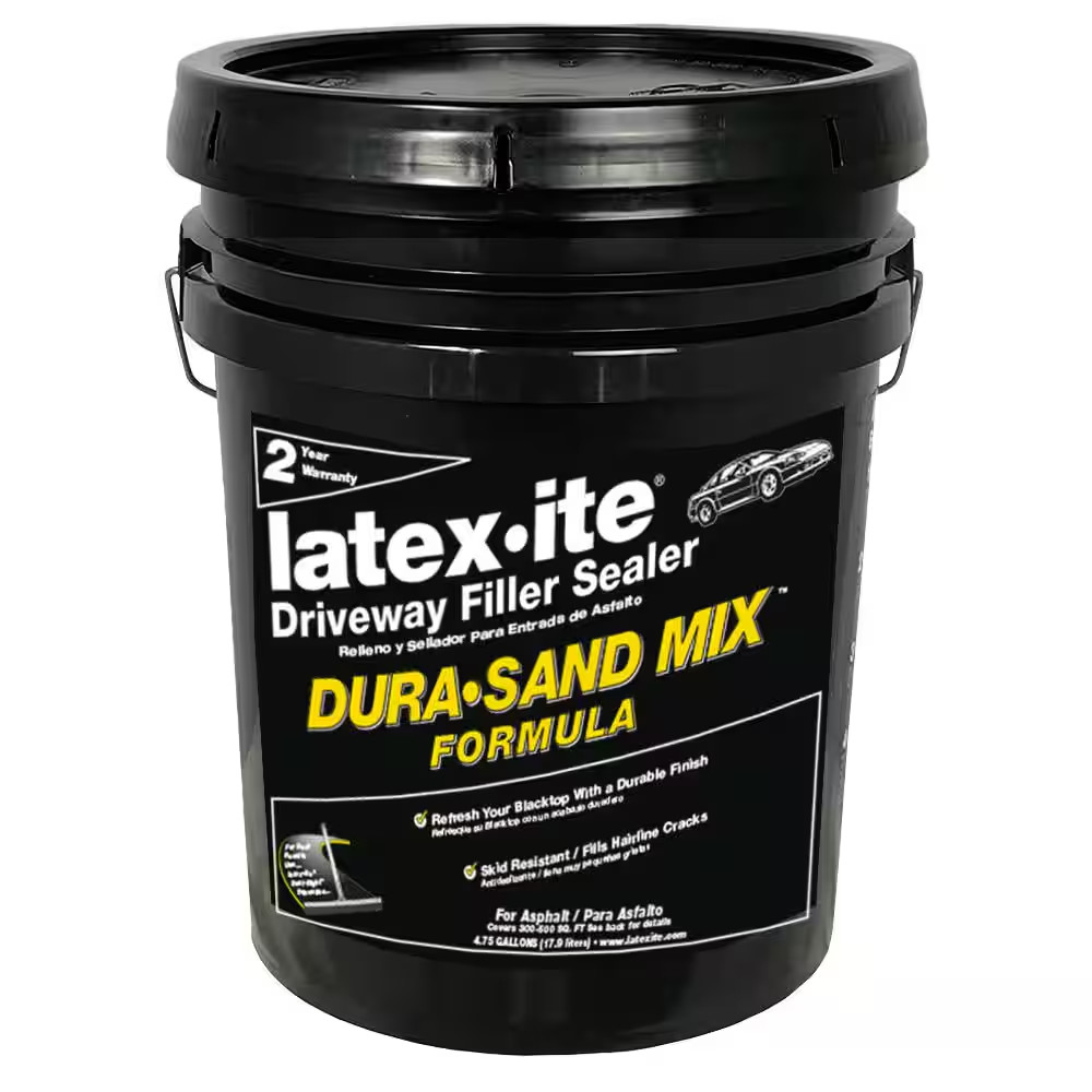 4.75 Gal. Sand Mix Driveway Filler Sealer Durable Finish Fills Cracks Non-Skid