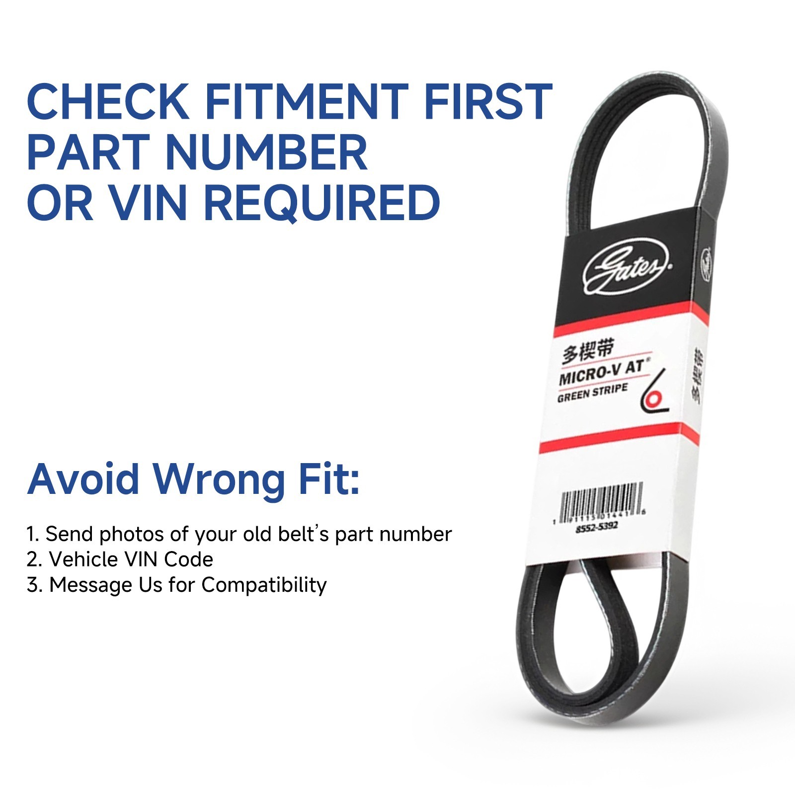 Genuine Gates 4PK890SF Belt For Lincoln MKC Ford Escape and Ford Focus
