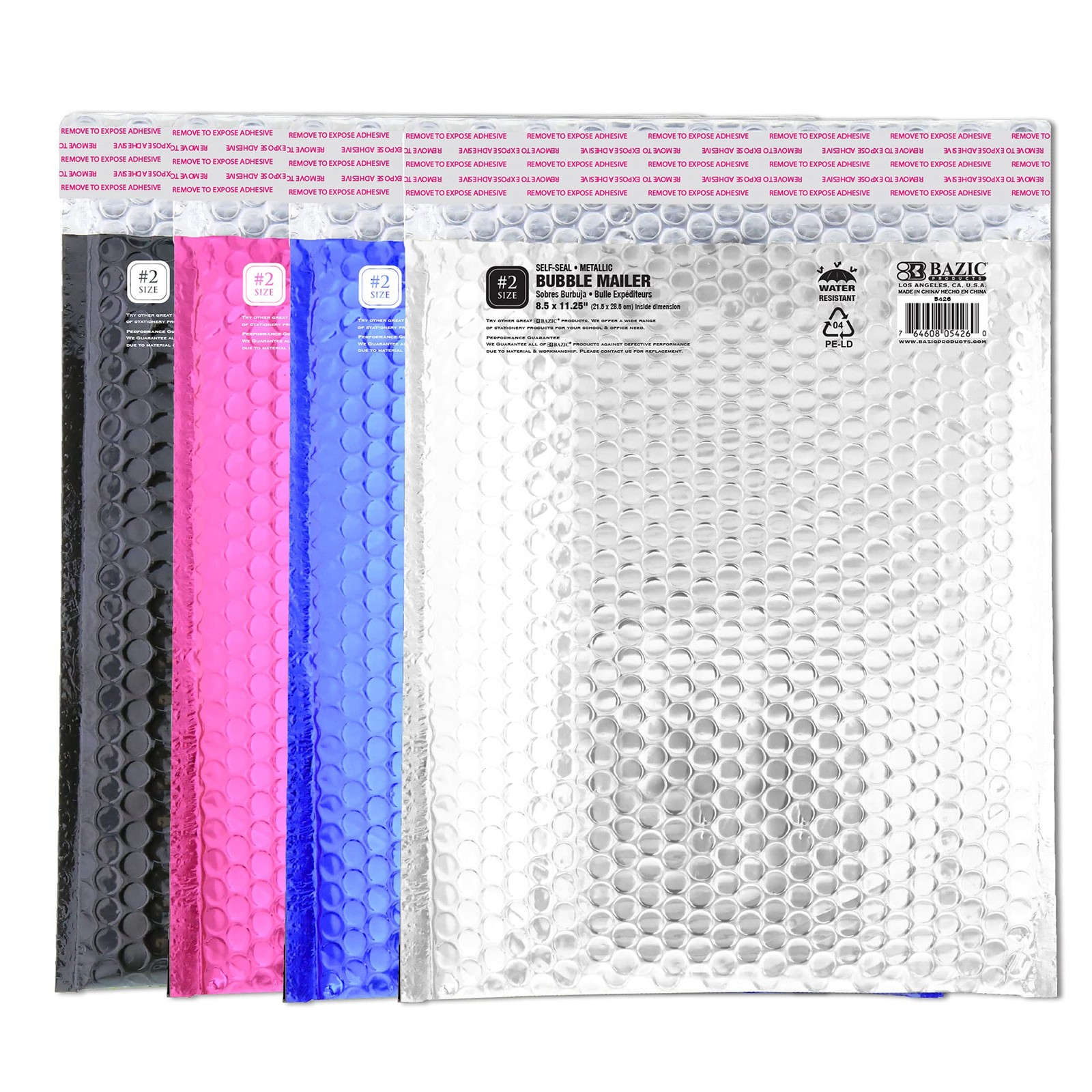 BAZIC #2 Poly Bubble Mailer 8.5″x11.25″ Metallic Self-Seal, 1-Pack