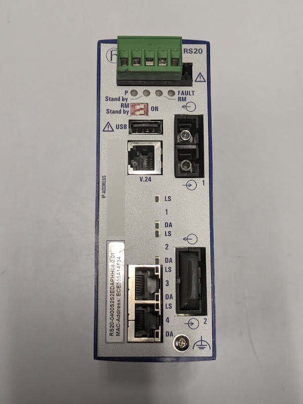 HIRSCHMANN DIN RAIL MANAGED SWITCH RS20-0400S2S2SEDAPHH 4 PORT Ethernet SM SC
