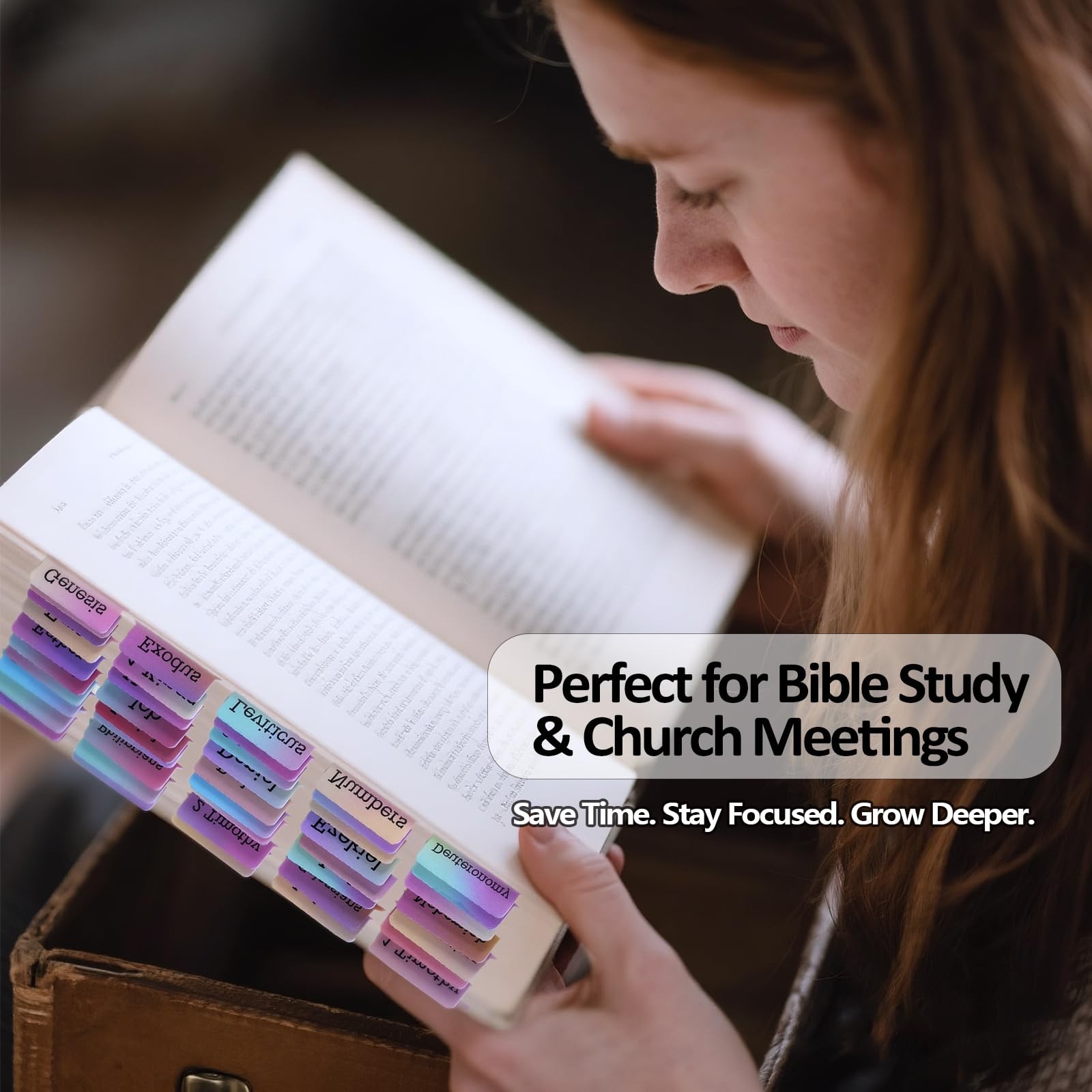 Laminated Bible Tabs for Women&Men，75 pcs Large Print for Bible Study,Rainbow…