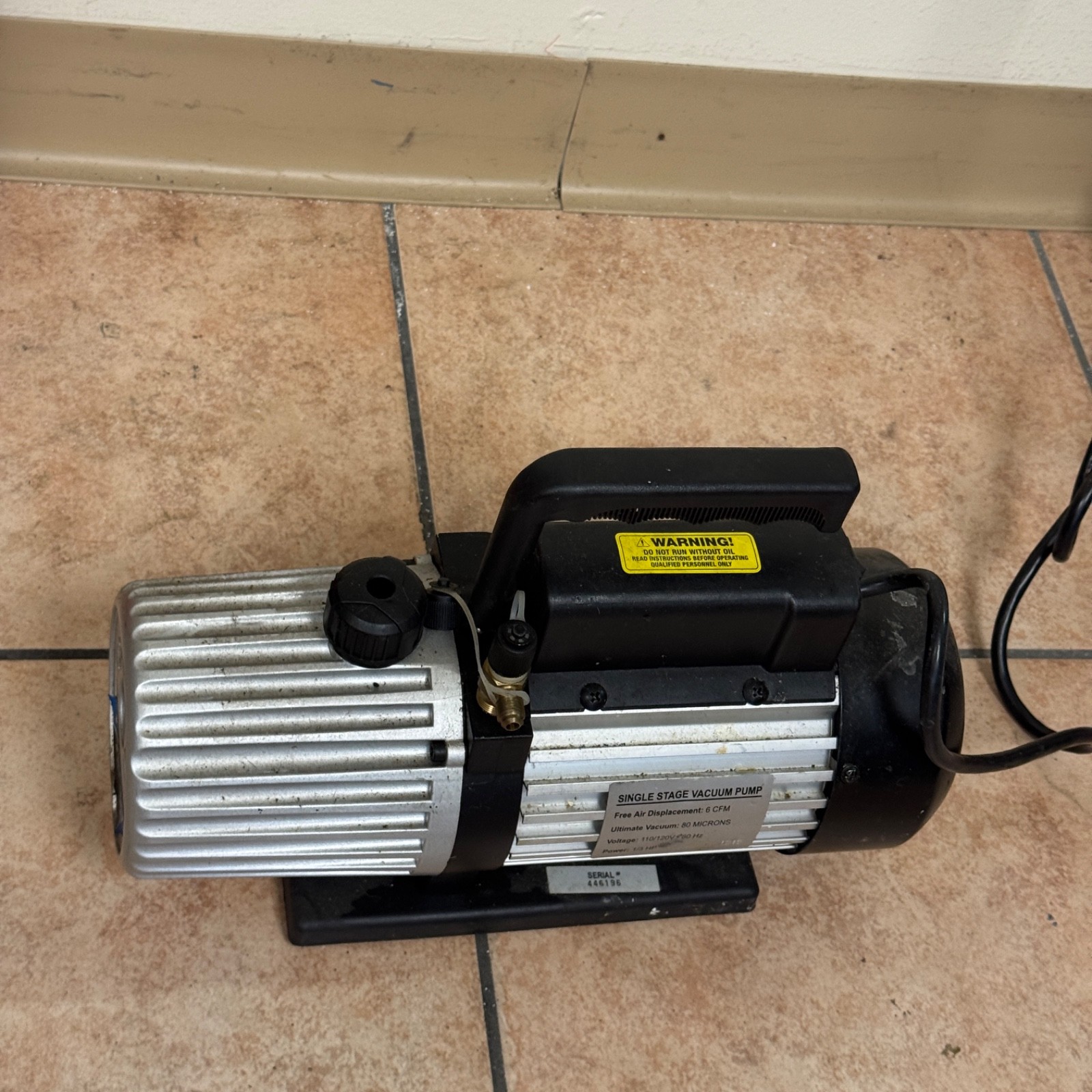 Mastercool Single Stage 6 CFM Vacuum Pump – 90066-B