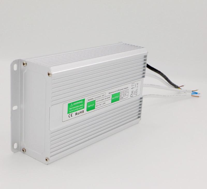 200W Led Driver Waterproof IP67 Power Supply DC 12V 16.7A for LED Strip Lights