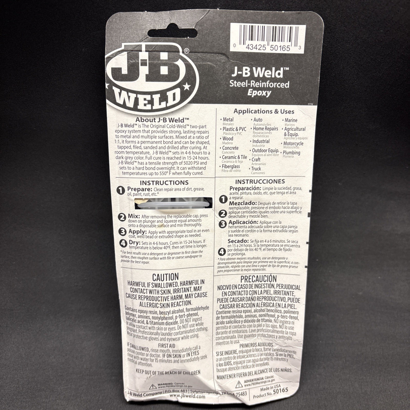 JB Weld 50165 Original Cold Weld 2-Part Epoxy Syringe