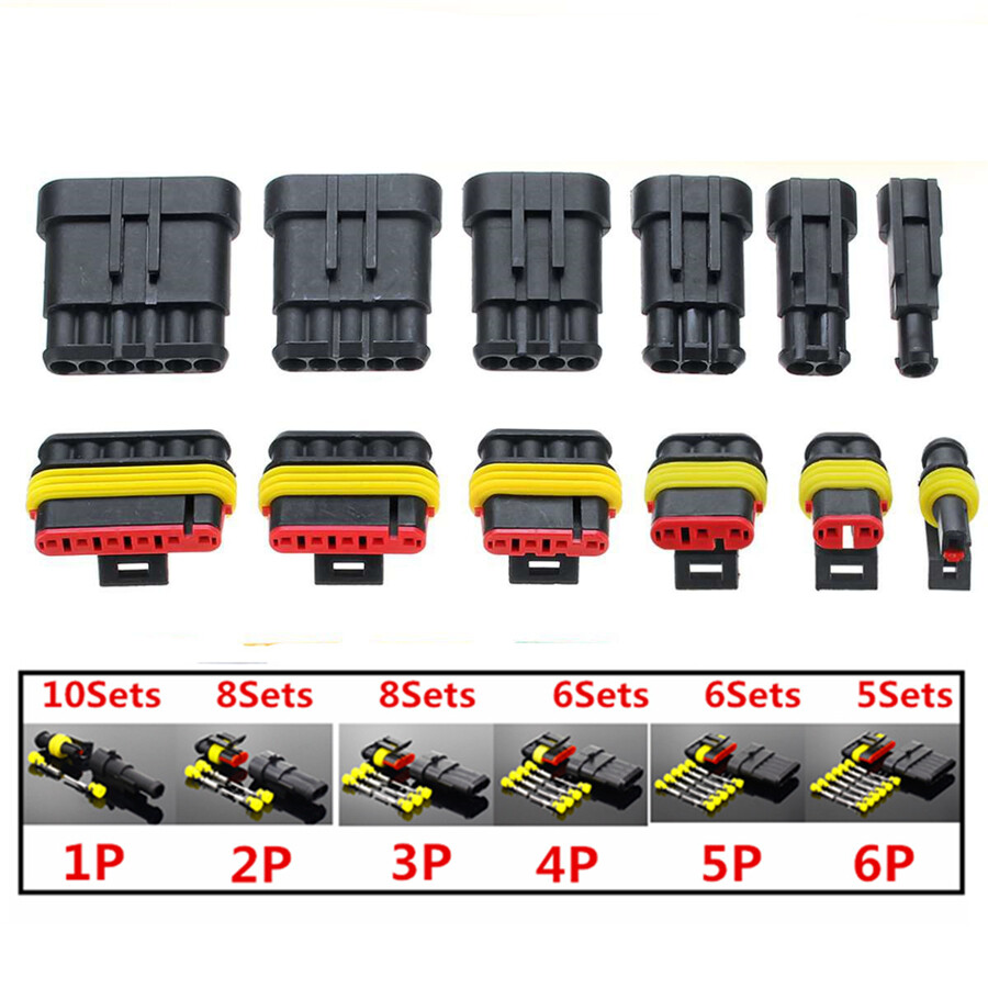 708Pcs Car Automotive Waterproof Electrical Wire Connector Plug 1-6 Pin Kit Set