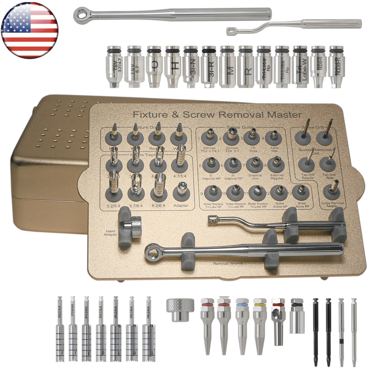Salvin Implant Rescue Kit MCT FSRK-02 Implant Fixture & Fractured Screw Removal