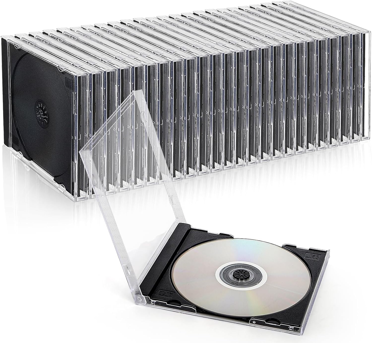 25 Pieces Clear CD Jewel Cases, 10.4 Mm Standard Single CD DVD Storage Case with