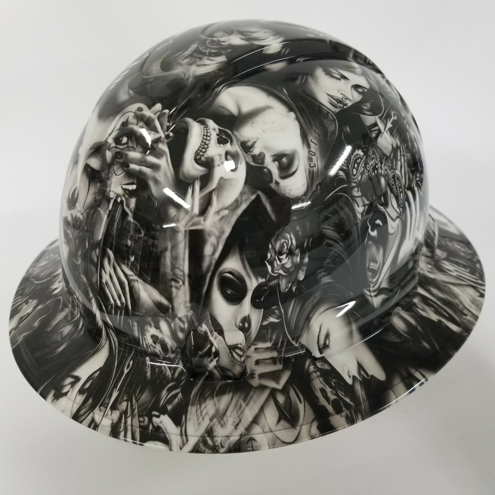 NEW FULL BRIM Hard Hat custom hydro dipped DAY OF DEAD GIRLS TATTOO STYLE