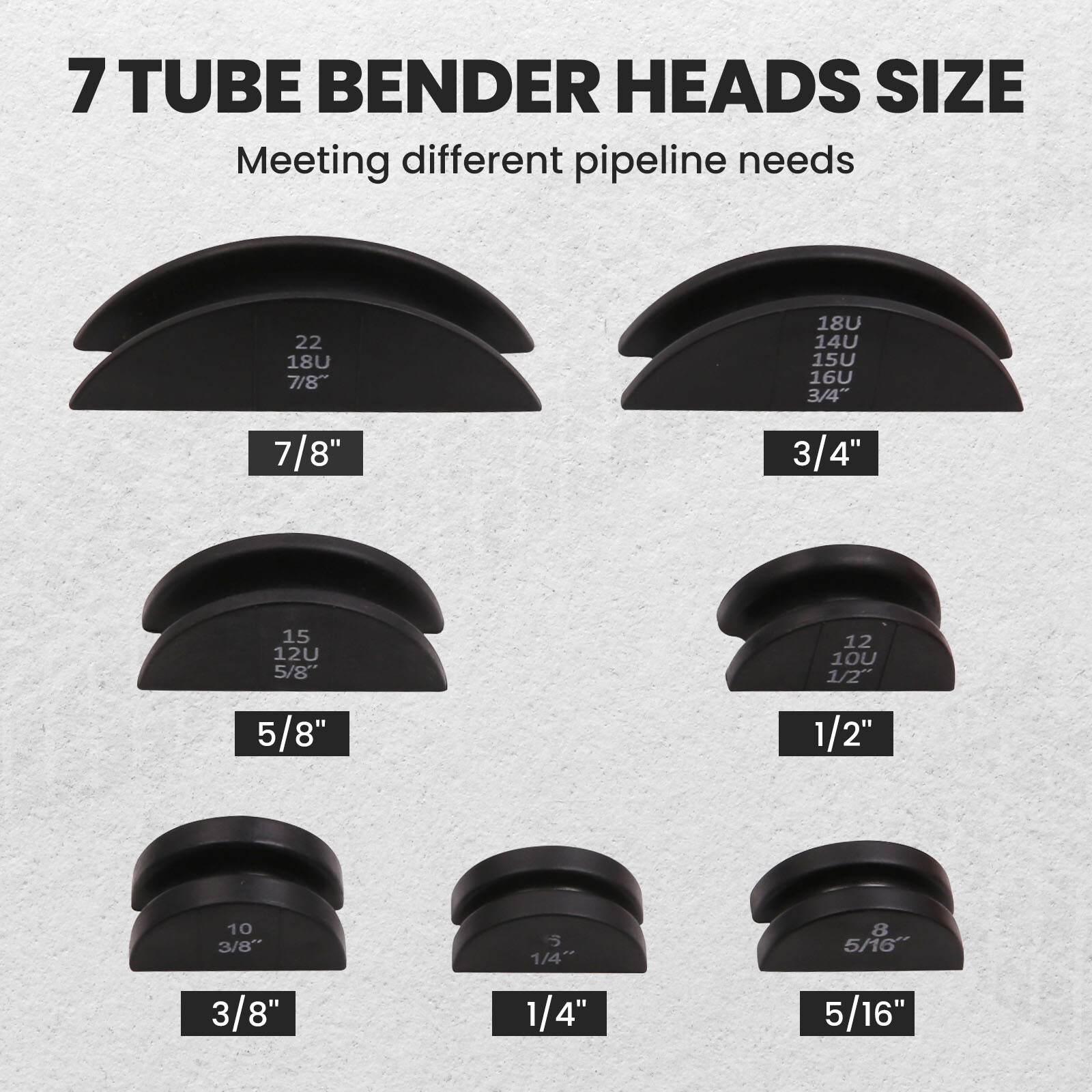 HVAC Ratcheting Pipe Tube Bender Tool Kit 1/2» 1/4″-7/8″ 90 Bending 7 Dies