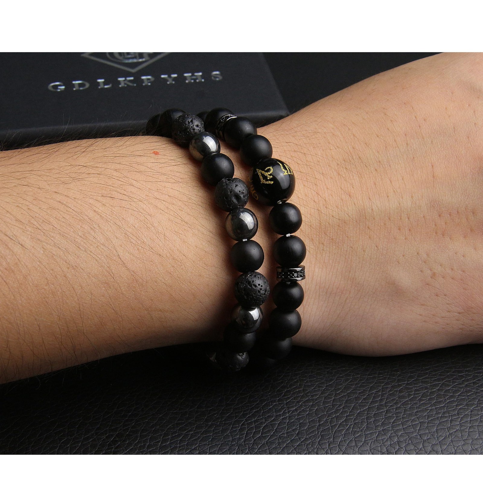 GDLKPYHS Black Obsidian Feng Shui Bracelet for Men – Tourmaline/Onyx/Hematite