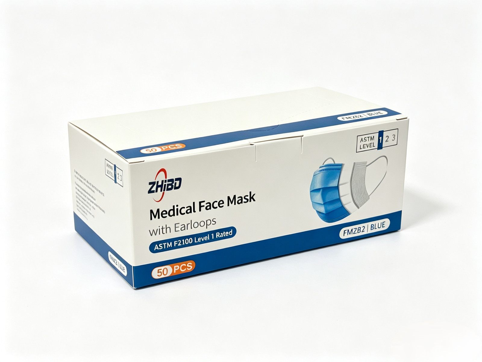 Disposable Blue Medical Masks 100PCS Earloop ASTM Level 1 Workplace Use