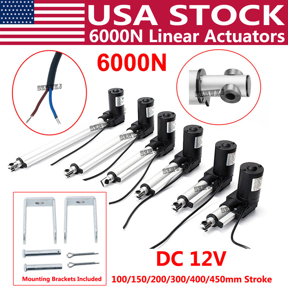 4″-18″ 6000N Electric Linear Actuator 1320lbs Max Lift Heavy Duty 12V DC Motor