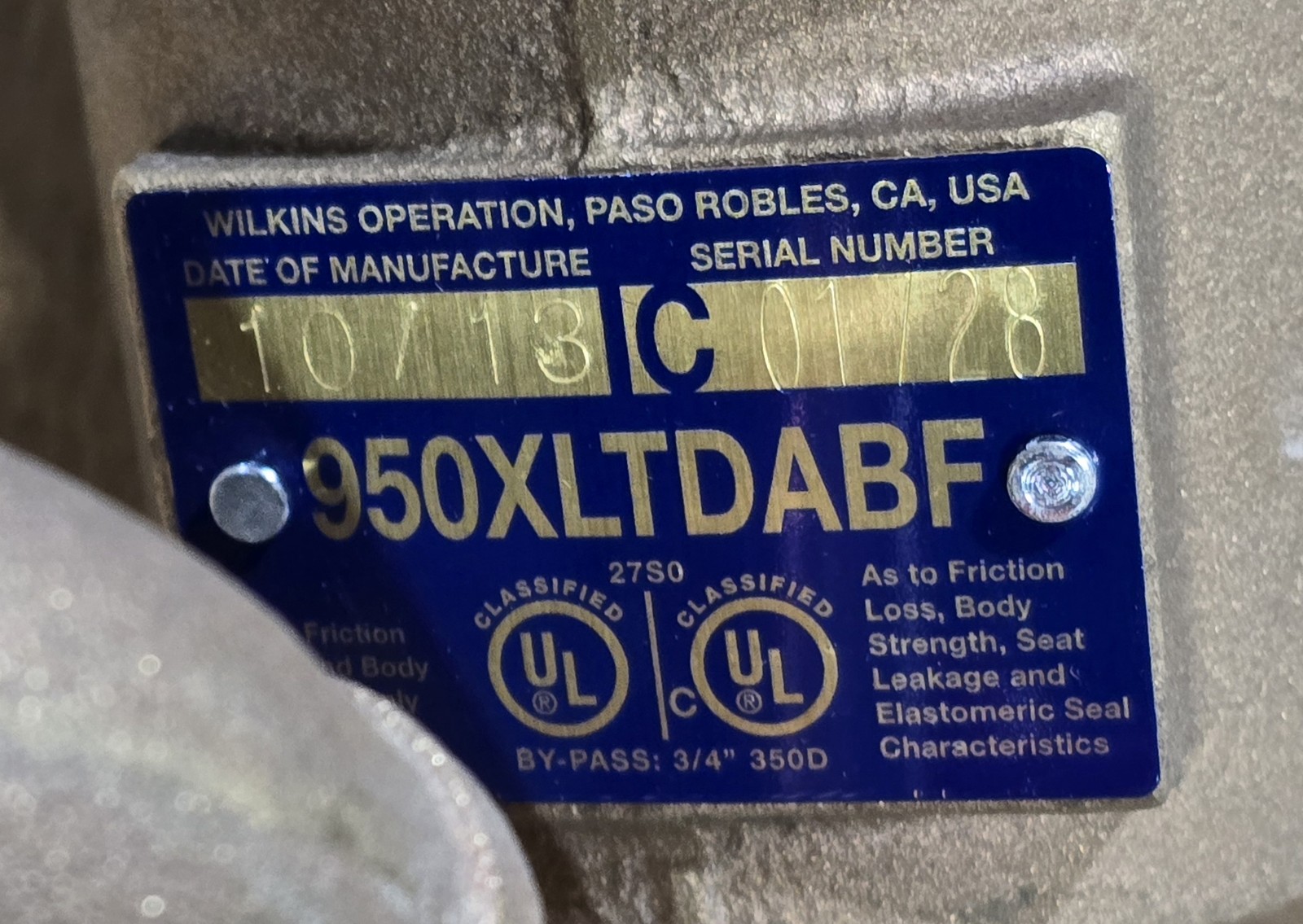 Zurn Wilkins 950XLTDABFSSLM 2 Inch Double Check Detector Assembly