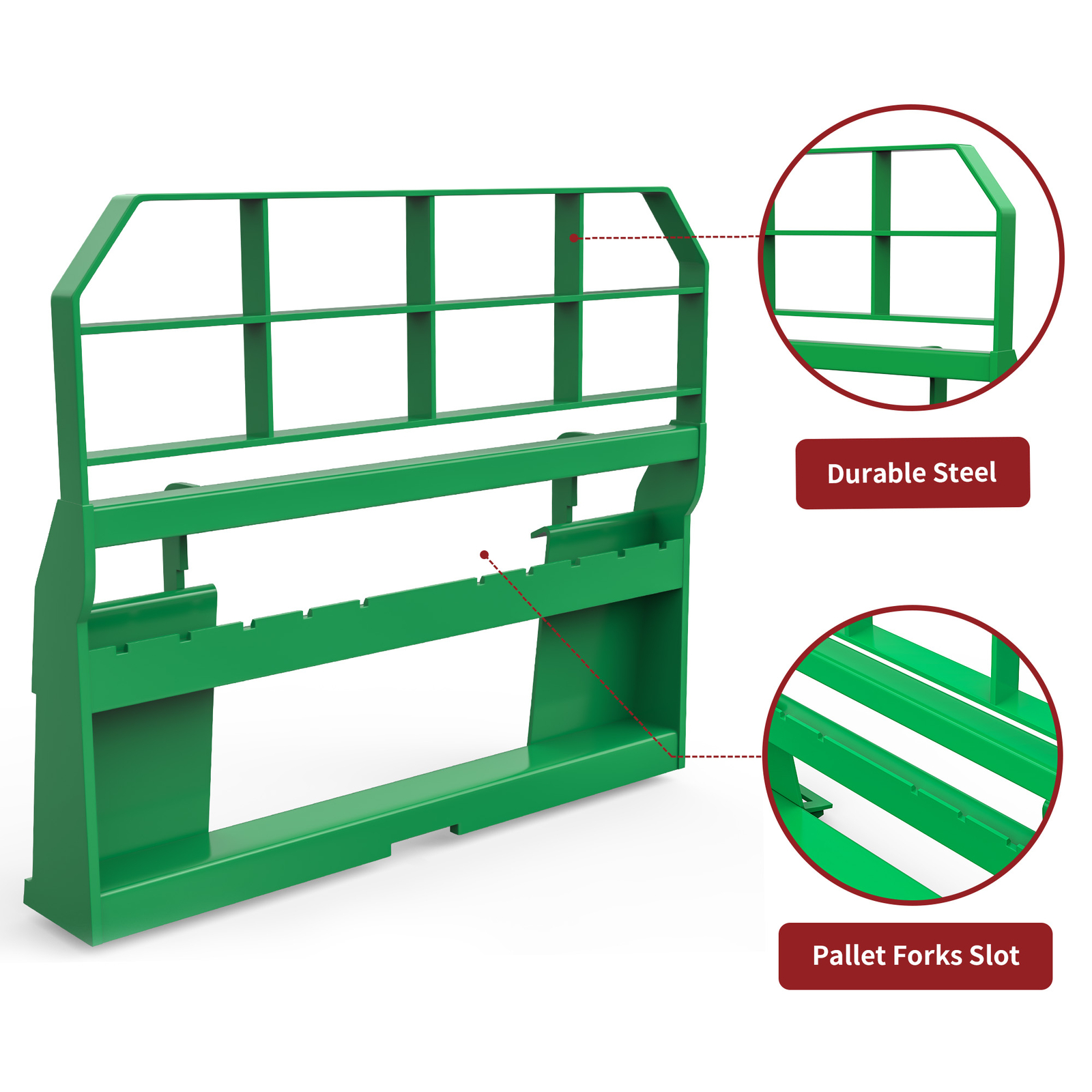 45″ Frame Skid Steer Tractor W/ 48″ Blades Pallet Fork Quick Attachment 4000LBS