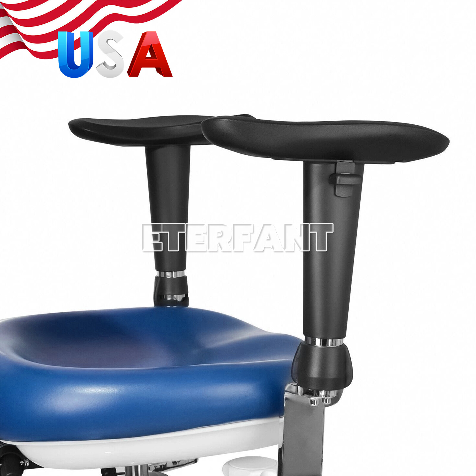 ETERFANT Adjustable Mobile Chair/Medical Microscope Stool Chair with Armrest