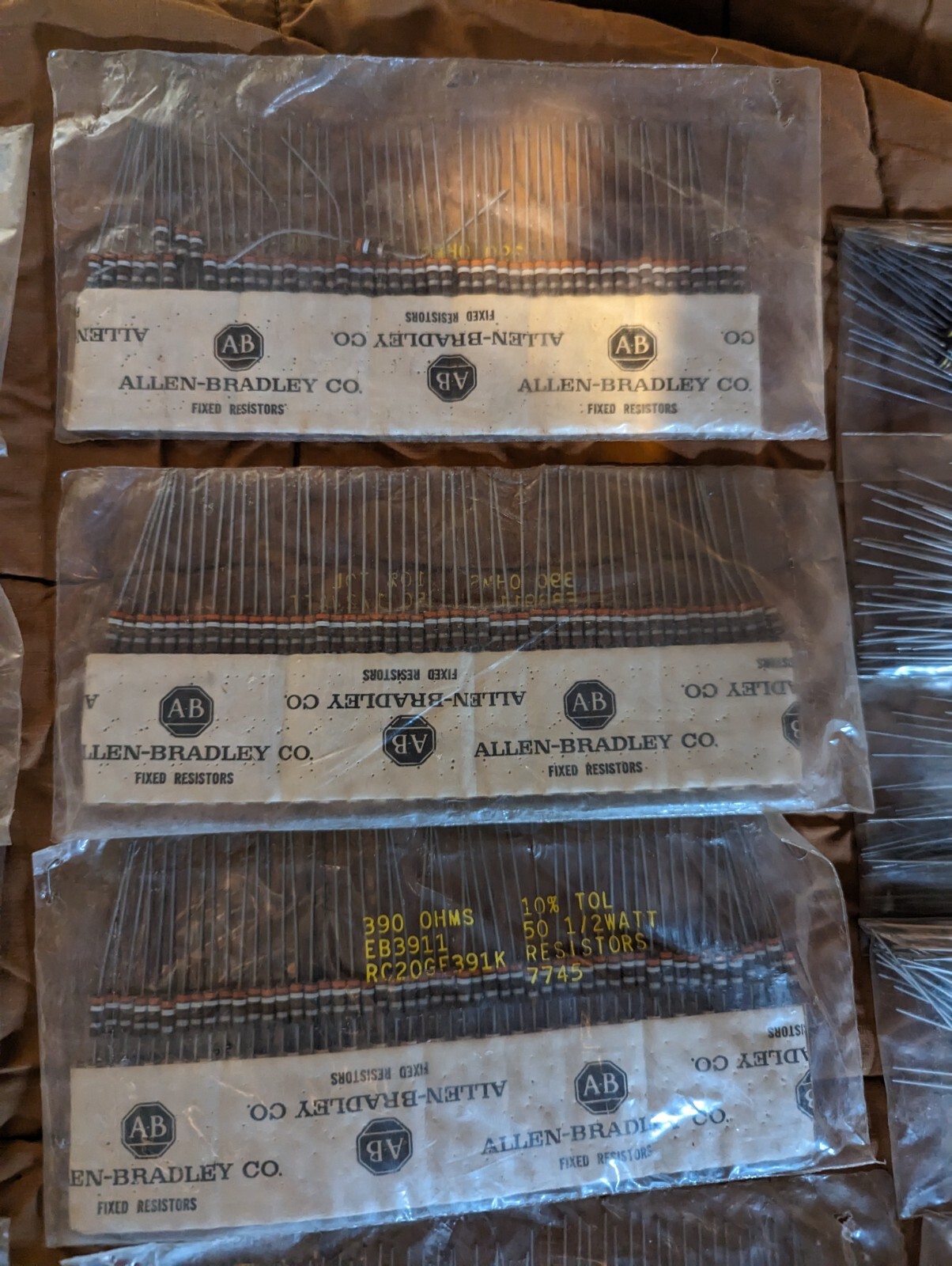 Vintage bulk lots of 50 Allen Bradley Fixed Resistors Mixed NOS
