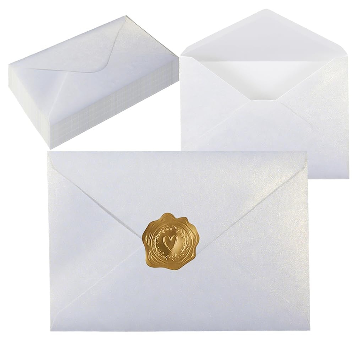 A7 Self-Sealing White Envelopes 50 Pcs – 5×7 Inches (5.31×7.67in) Premium 1